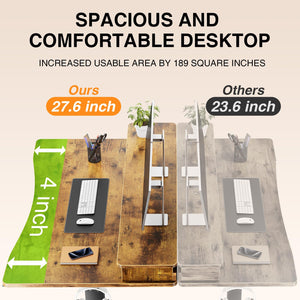 Electric Standing Desk with Storage Drawers & Monitor Riser, 47.2" x 27.6"