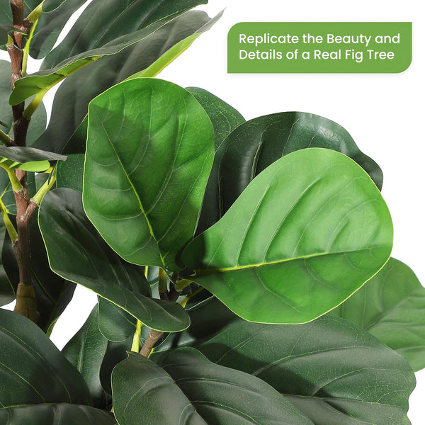 Faux Fiddle Leaf Fig Tree with White Pot
