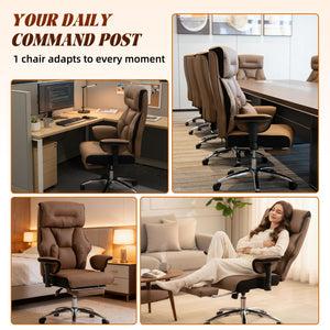 Heavy Duty Leather Office Chair 400lbs Big & Tall Executive Ergonomic