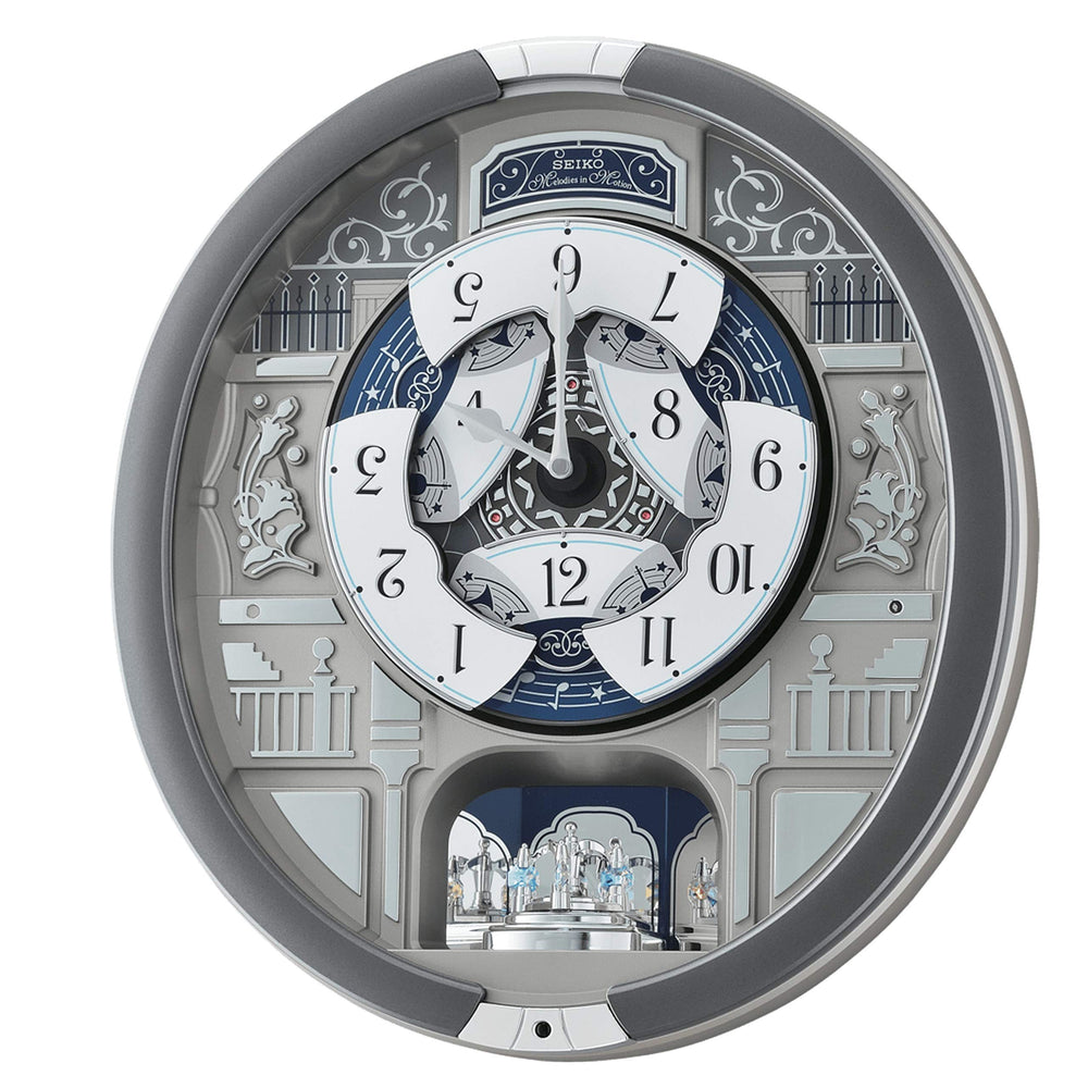 Musical Motion Wall Clock with Swarovski Crystals | 18 Melodies | Pendulum