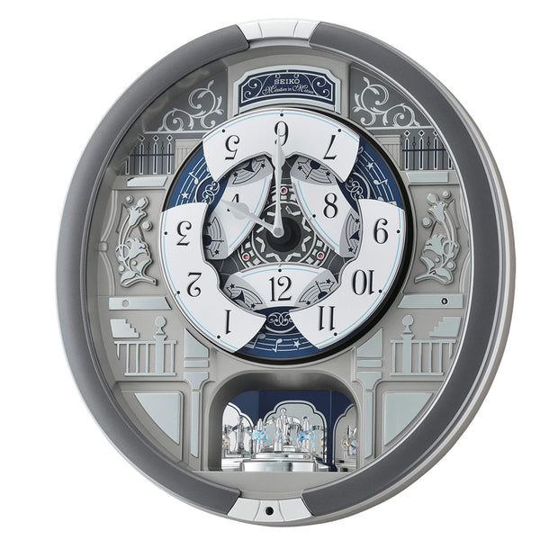 Musical Motion Wall Clock with Swarovski Crystals | 18 Melodies | Pendulum