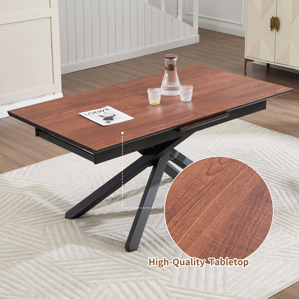 Extendable Dining Table 63"-78.7" | Seats 6-10 | Walnut