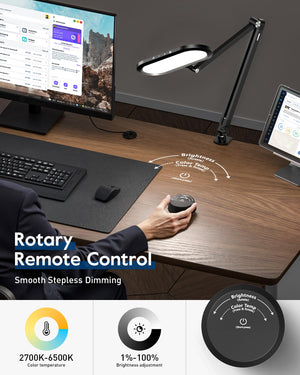 LED Desk Lamp – Eye-Care Clip-On Light with Adjustable Arm & Dimmer
