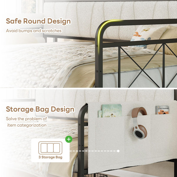 Twin Daybed with Storage Drawers & Charging Station