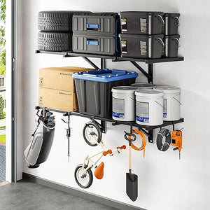Heavy Duty Garage Wall Shelving with Hooks