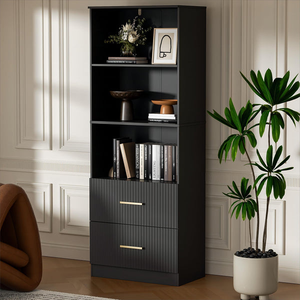 Bookcase with Drawers & Adjustable Shelf, 63"