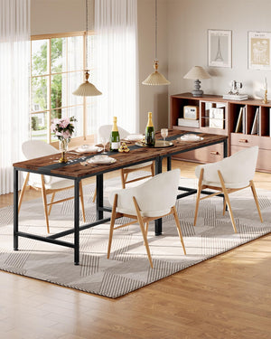 Rectangle Dining Table for 6 – Rustic Brown & Black