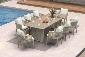 Outdoor Patio Dining Set with Olefin Cushions & Aluminum Frame