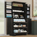 72" Farmhouse Kitchen Pantry Cabinet with Barn Door