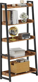 5-Tier Ladder Shelf – Industrial Bookcase