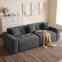 100" Cloud Boneless Loveseat – 2-Seater Chenille Foam Sofa