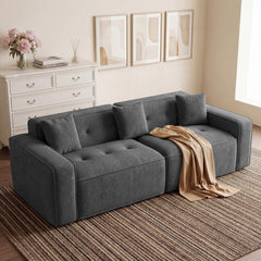 100" Cloud Boneless Loveseat – 2-Seater Chenille Foam Sofa