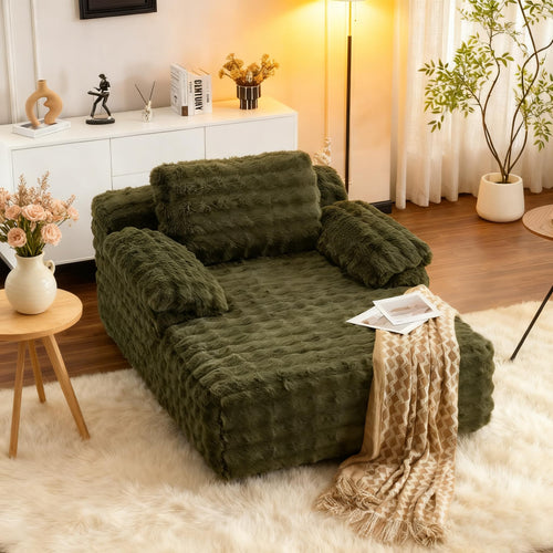 Oversized Bubble Fleece Chaise Lounge Chair
