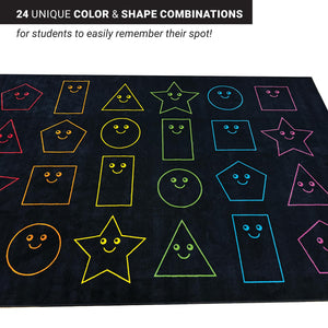 Kids Classroom Rug – Smiley Face Nylon Area Rug, 7'8" x 12'