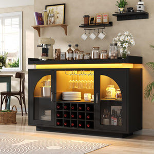 Bar Cabinet with LED Light & Power Outlet