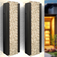 LED Outdoor Wall Sconce with Seeded Bubble Glass, 3CCT, IP65, 12W – 2 Pack