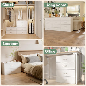 2-Drawer Wood Closet Organizer – White Stackable Dresser (6-Pack)