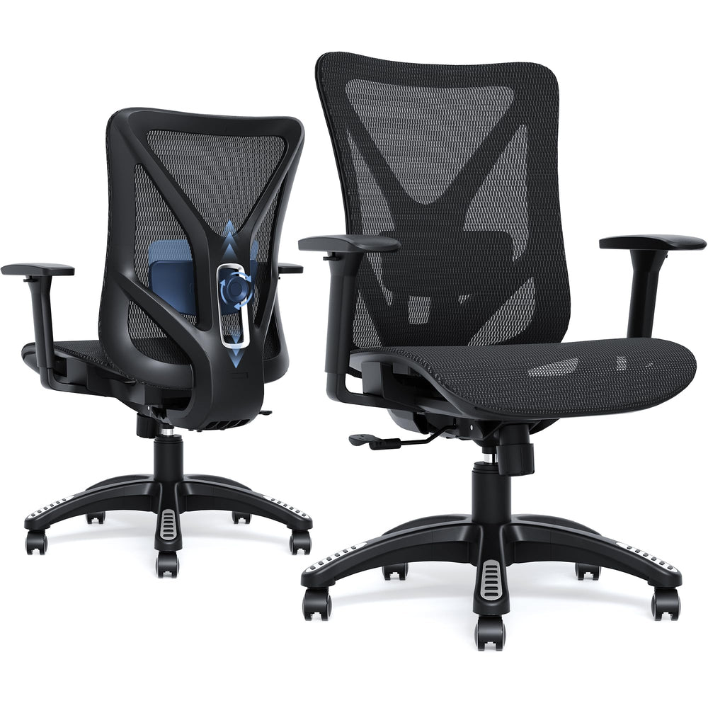 Ergonomic Mesh Office Chair with Adjustable Lumbar Support & 3D Armrests