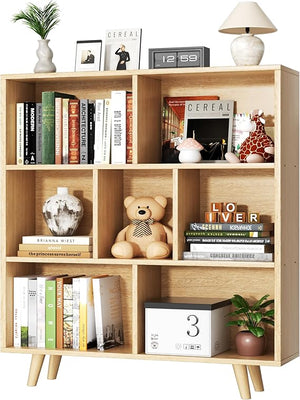 3-Tier Open Bookcase with Metal Legs