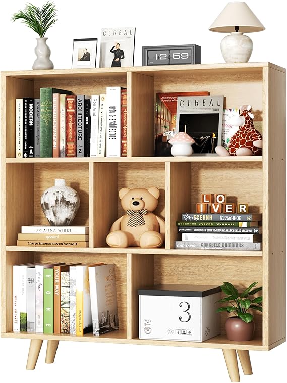 3-Tier Open Bookcase with Metal Legs