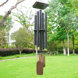 Large Outdoor Wind Chimes – Deep Tone Aluminum Tubes with Ash Wood