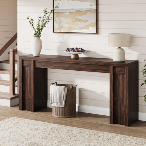 Garvee 70.9-Inch Entryway Table, Wooden Farmhouse Console Table, Thick Sofa Table Behind Couch Table, Long Console Tables for Entryway Living Room, Walnut