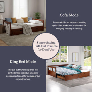 Twin to King Extendable Daybed with Trundle & Storage Drawers