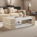 47" 2-Tier Glass Top Coffee Table