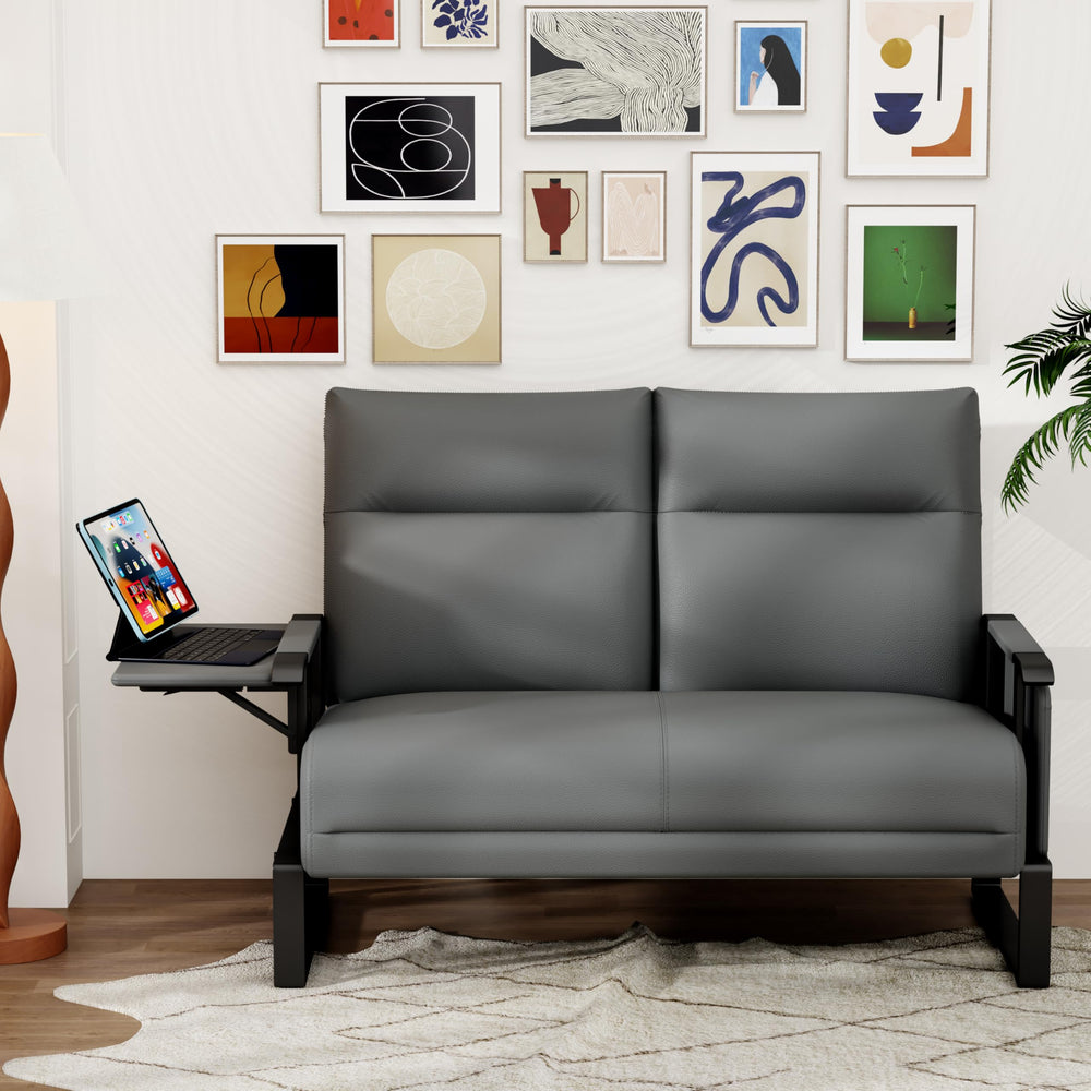 50" Loveseat Sofa with Foldable Side Table