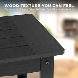 Outdoor HDPE Patio Coffee Table – All-Weather Rectangle Side Table