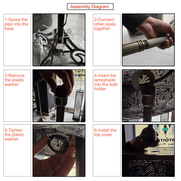 Vintage Moroccan Turkish Floor Lamp