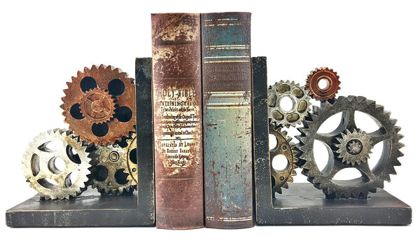 Decorative Gear Bookends Set of 2