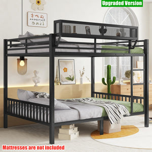 Heavy Duty Metal Bunk Bed Frame – Queen over Queen
