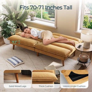 Convertible Futon Sofa Bed with Adjustable Backrest