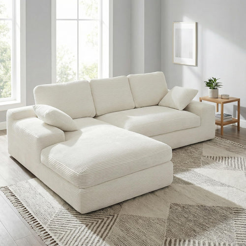 L-Shaped Cloud Sectional Sofa with Chaise