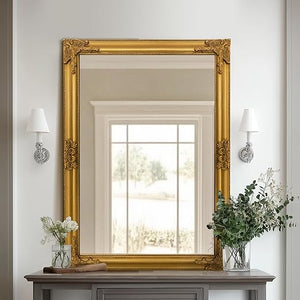 Baroque Gold Wall Mirror – Ornate Antique Rectangular Frame