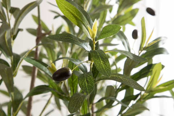 5 FT Faux Olive Tree with Bronze Metal Planter Pot
