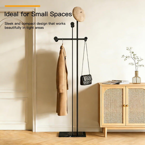 Freestanding Coat Rack with Marble Base