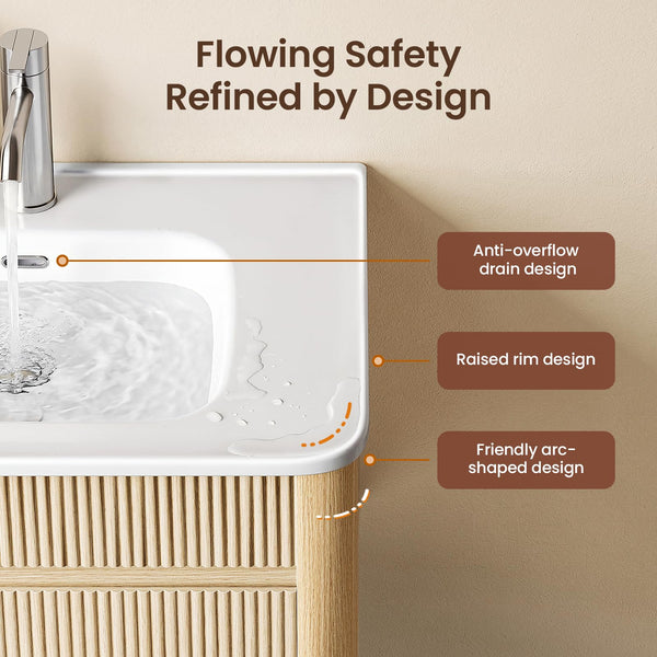 30" Freestanding Bathroom Vanity with Ceramic Sink