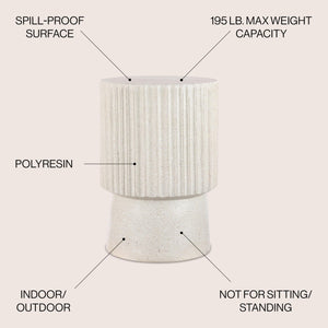 Round Tambour Accent Table – Terrazzo Finish
