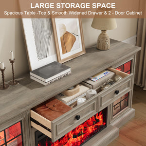 Fireplace TV Stand with Electric Fireplace, 70" Entertainment Center