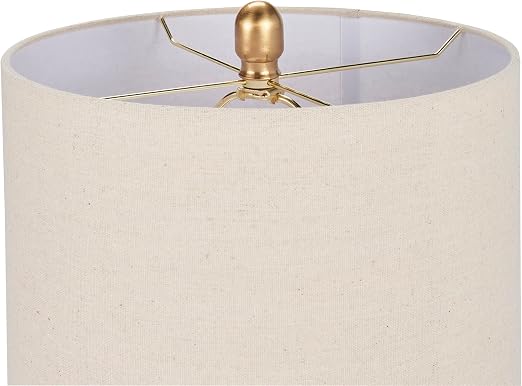 22" Terracotta Orange Ceramic Table Lamp with Oatmeal Linen Shade