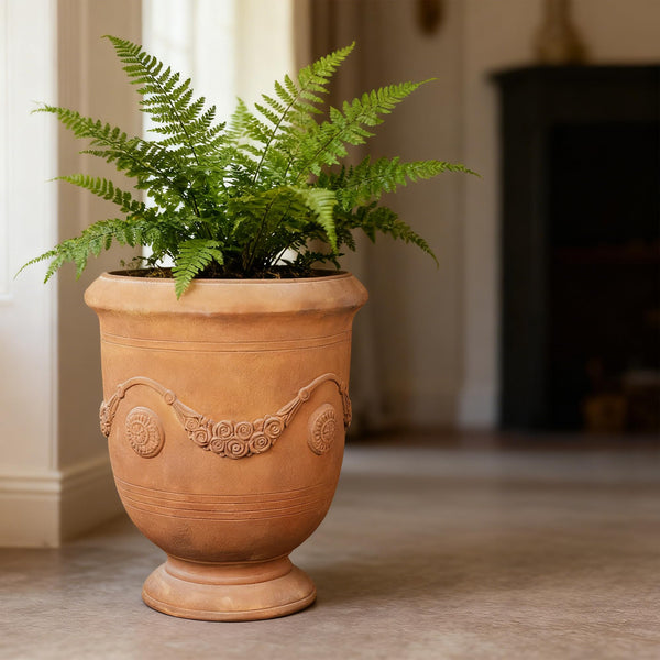 16.5 Inch Magnesium Oxide Urn Planter with Drainage Hole