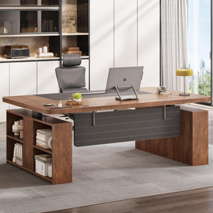 63" Electric Standing Desk with Storage & Power Outlets