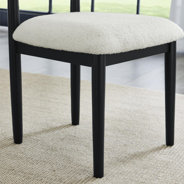 Boucle Upholstered Dining Chairs Set of 2