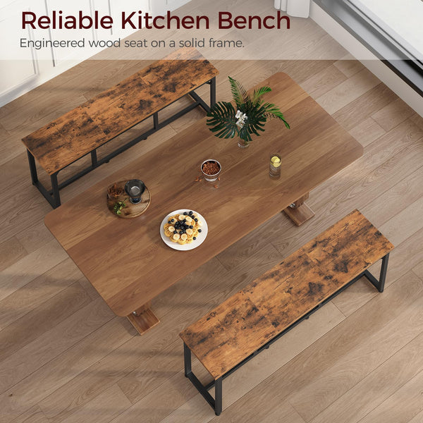 47.2" Industrial Dining Bench – Rustic Brown