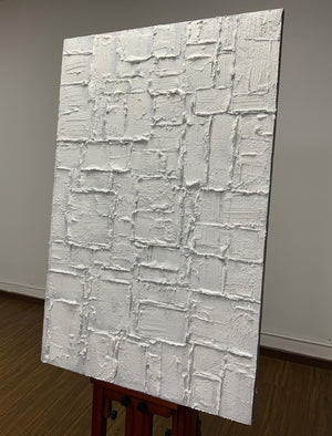 Hand-Painted Abstract Canvas Wall Art – 30x45 Inch Vertical Minimalist Painting