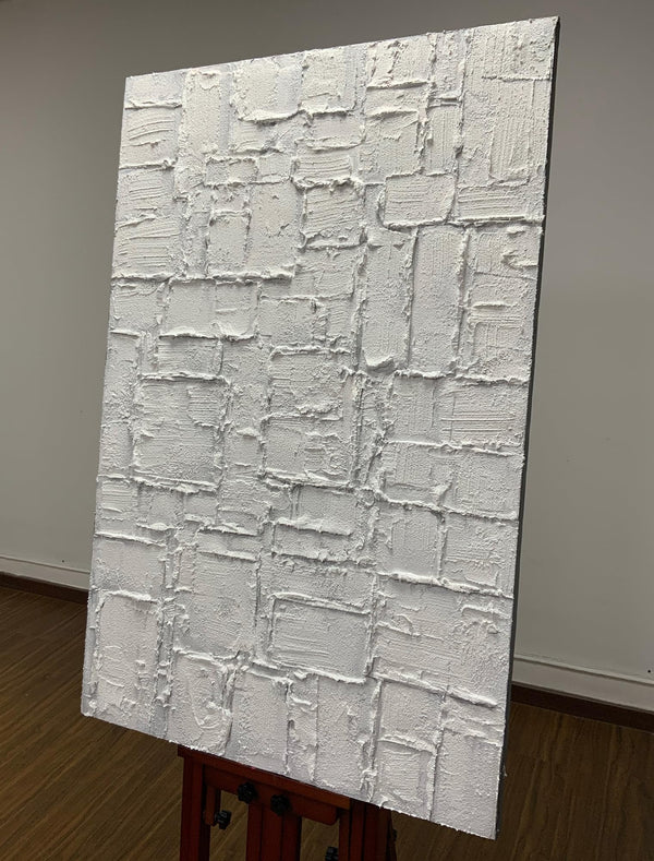 Hand-Painted Abstract Canvas Wall Art – 30x45 Inch Vertical Minimalist Painting