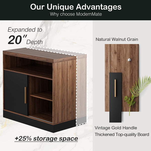 Sliding Door Storage Cabinet with Adjustable Shelves