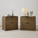 Modern 2-Drawer Nightstand with Curved Edges